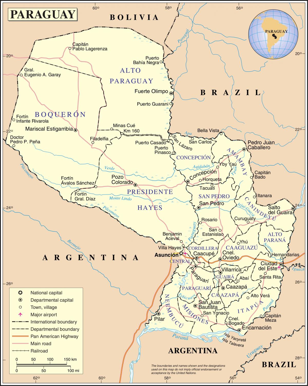 Kaart cateura Paraguay 