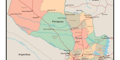 Kaart Paraguay linnad