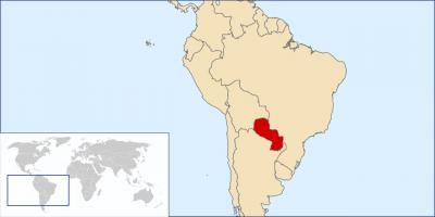 Paraguay asukoha kohta world map